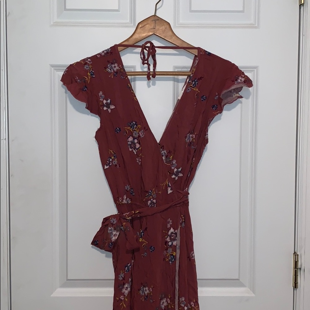 Band of gypsies floral long wrap dress